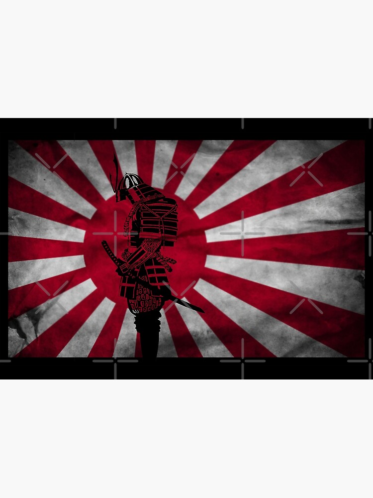 Samurai Shogun In Front Of Japanese Flag Poster By Quentin1984