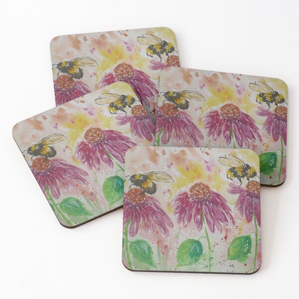 Item preview, Bumblebees on Echinacea designed and sold by Casimirasart.