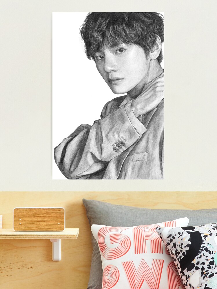 BTS V (Kim Taehyung) colored pencil drawing, BTS fan art Tote Bag