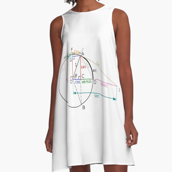 All of the trigonometric functions of an angle θ can be constructed geometrically in terms of a unit circle centered at O. A-Line Dress