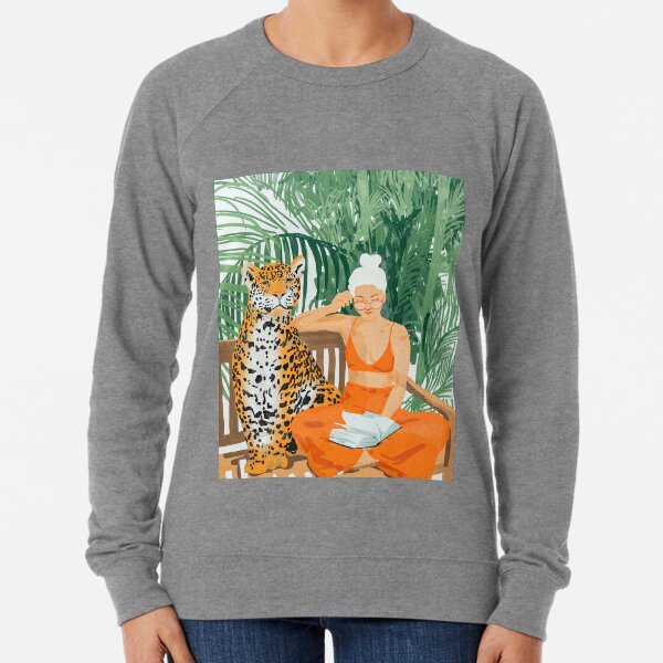 Jungle Vacay II #painting #illustration Lightweight Sweatshirt