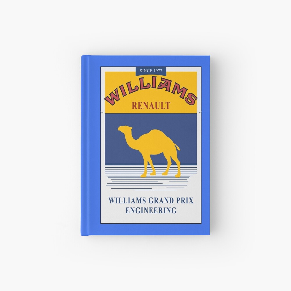 Williams F1 Camel Cigarette Pack deisgn" Hardcover Journal by GetItGiftIt Redbubble