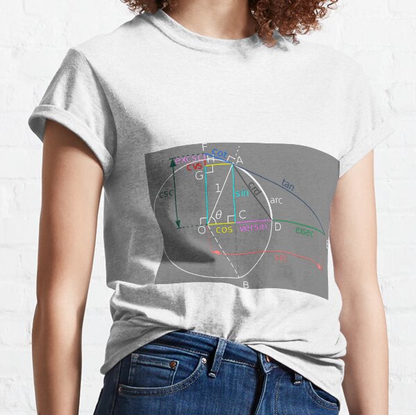 All of the trigonometric functions of an angle θ can be constructed geometrically in terms of a unit circle centered at O. Classic T-Shirt