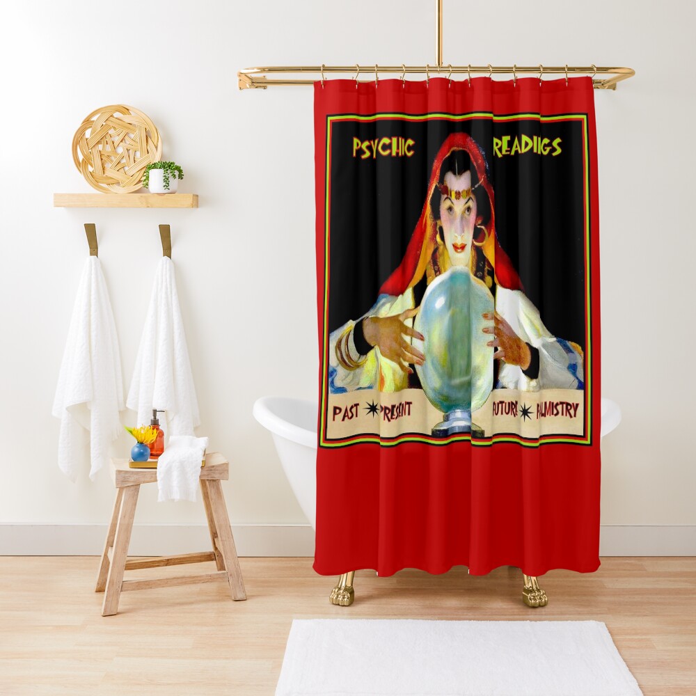 "PSYCHIC READINGS Vintage Fortune Teller Advertising Print" Shower