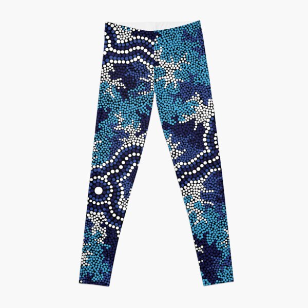 Aboriginal Art Authentic - Wetland Dreaming 2 Leggings