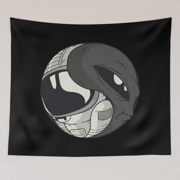 Item preview, Yin Yang alien and astronaut designed and sold by GoodQuality.