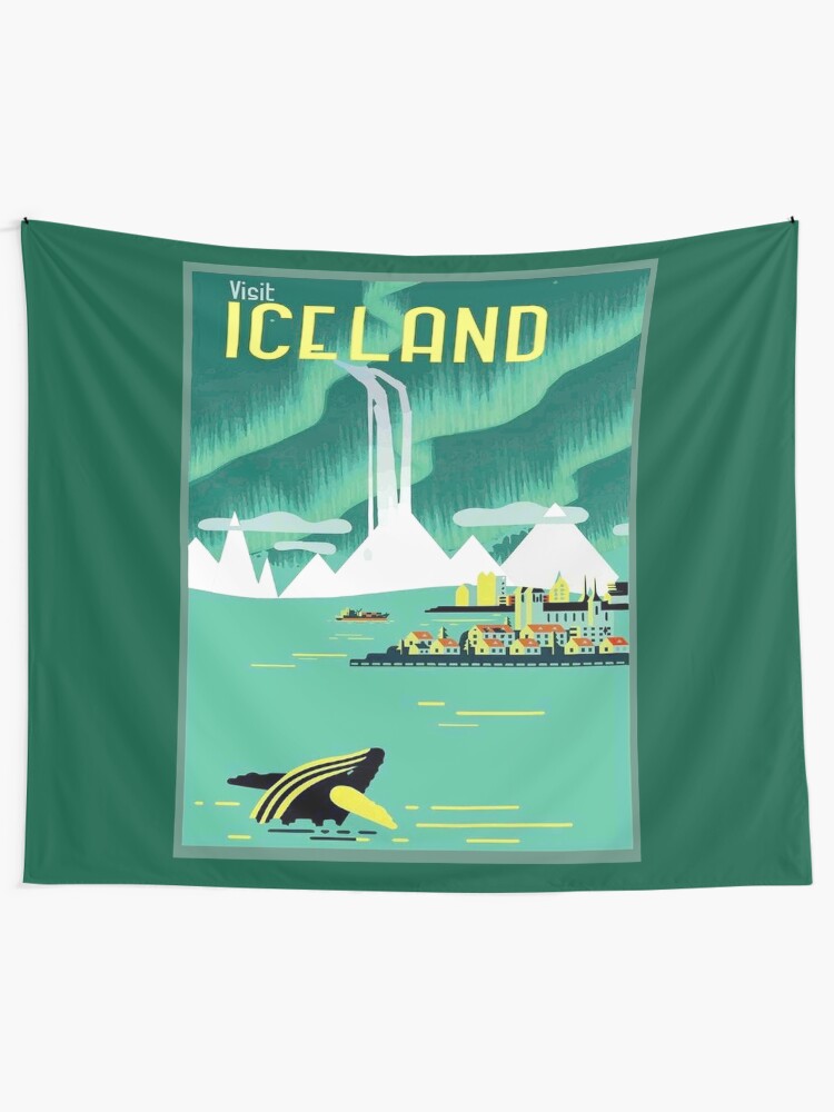 Alternate view of ICELAND : Vintage Travel and Tourism Advertising Print Tapestry