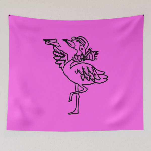 Item preview, Pink Flamingo Pilot with Paper Plane Last-Minute Halloween Costume designed and sold by Maryna Denysenko.
