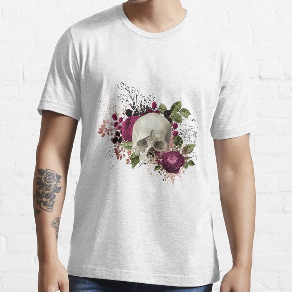 Purple Flowery Skull Essential T-Shirt