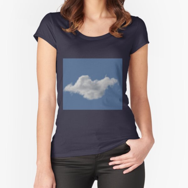 Blue Sky, Single Cloud Fitted Scoop T-Shirt