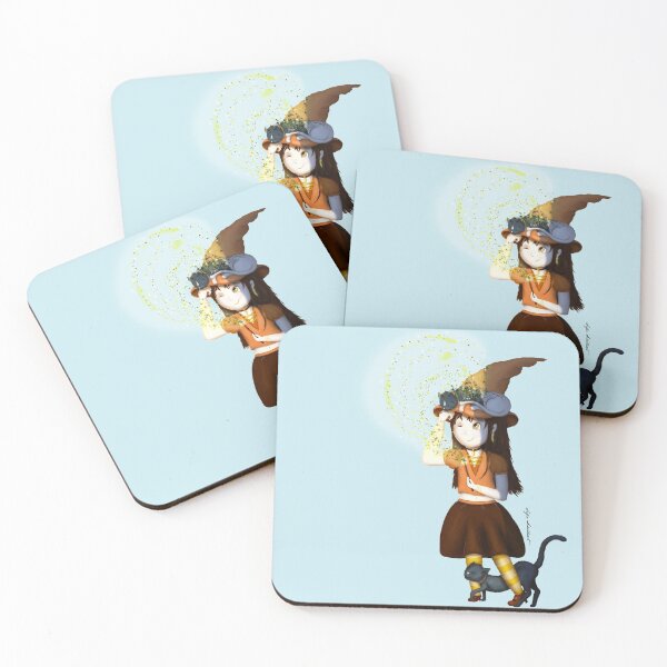 Item preview, little witch doing magic on her cat designed and sold by studioMoSa.