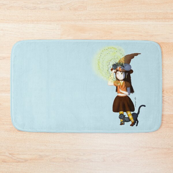 Item preview, little witch doing magic on her cat designed and sold by studioMoSa.