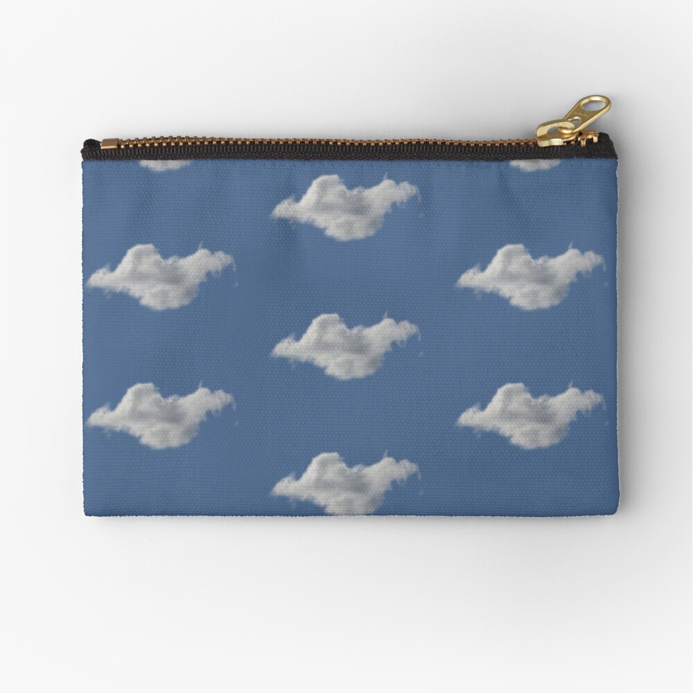 Blue Sky, Single Cloud Pattern Zipper Pouch