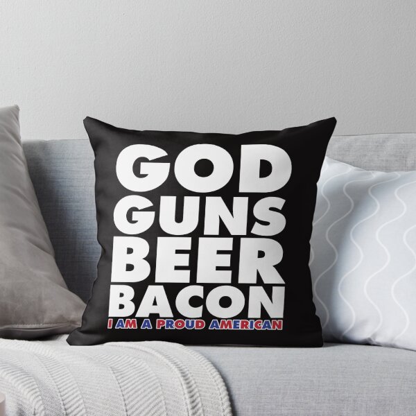 Item preview, God Guns Beer Bacon I am a Proud American America T Shirt designed and sold by shoutoutshirtco.