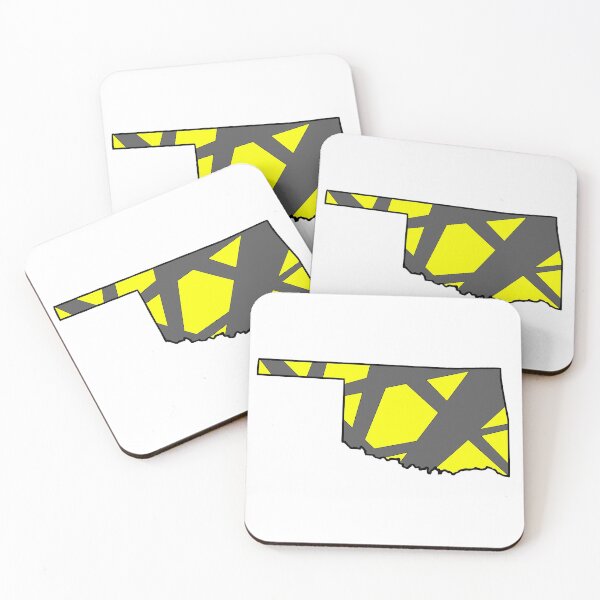 Item preview, Mapa del estado de Oklahoma Patrón geométrico amarillo y gris designed and sold by lukaskugler.