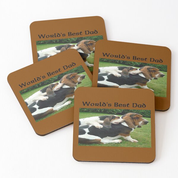 Item preview, Father's Day Basset Hounds World's Best Dad  designed and sold by MurphyMorganGifts.