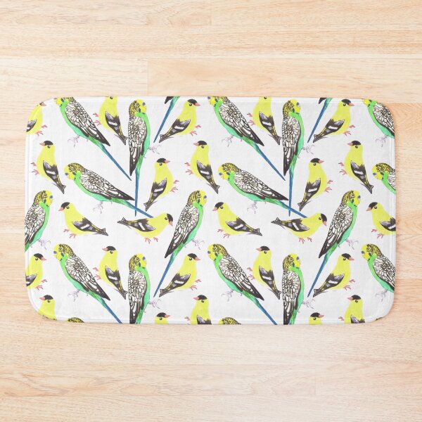 Item preview, Budgies and american goldfinches watercolor in vibrant color scheme designed and sold by Shawlin Islam.
