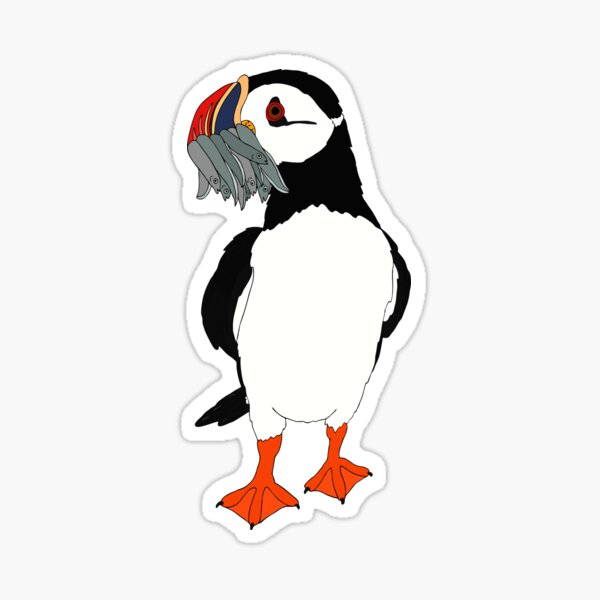 Handdrawn Puffin Pillow Case Iceland Souvenir Icelandic -  in