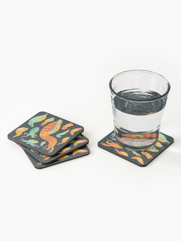 Alternate view of Cuttlefish - dark Coasters (Set of 4)