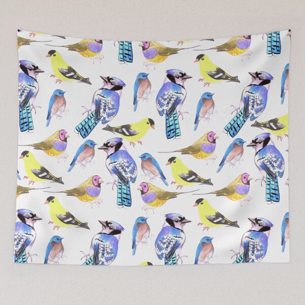 Item preview, watercolor birds in tetrad color scheme  designed and sold by Shawlin Islam.
