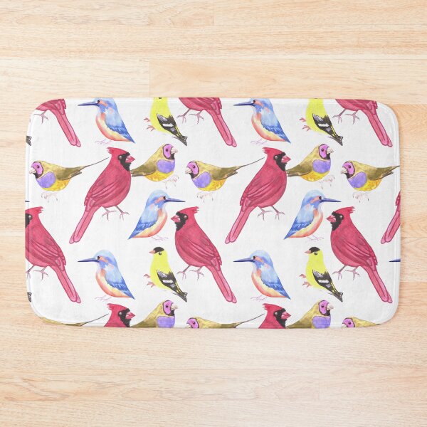 Item preview, Watercolor Birds in triad color scheme- red, yellow, blue designed and sold by Shawlin Islam.