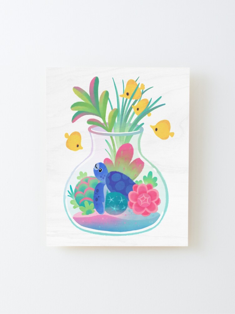 Alternate view of Ocean terrarium - Sea turtle Mounted Print