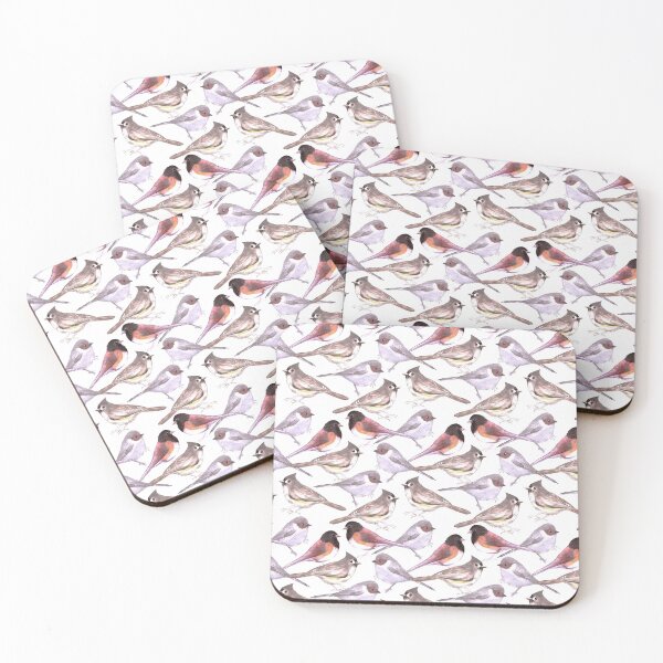Item preview, Wild titmouses bushtits and juncos in watercolor designed and sold by Shawlin Islam.