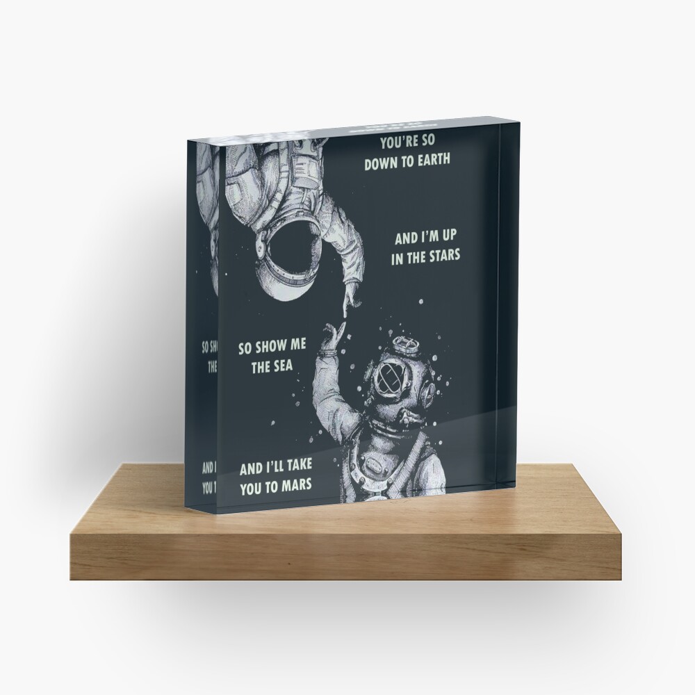 Astronaut and Diver - I'm Up in The Stars Acrylic Block