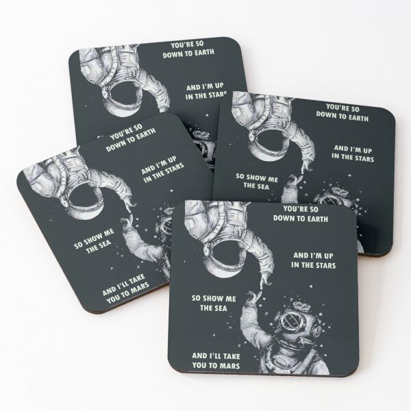 Astronaut and Diver - I'm Up in The Stars Coasters (Set of 4)