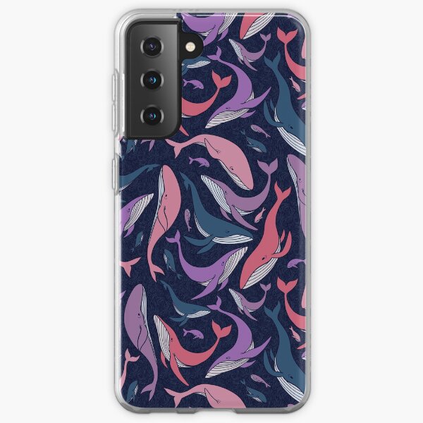 A school of whales - pink and purple Samsung Galaxy Soft Case
