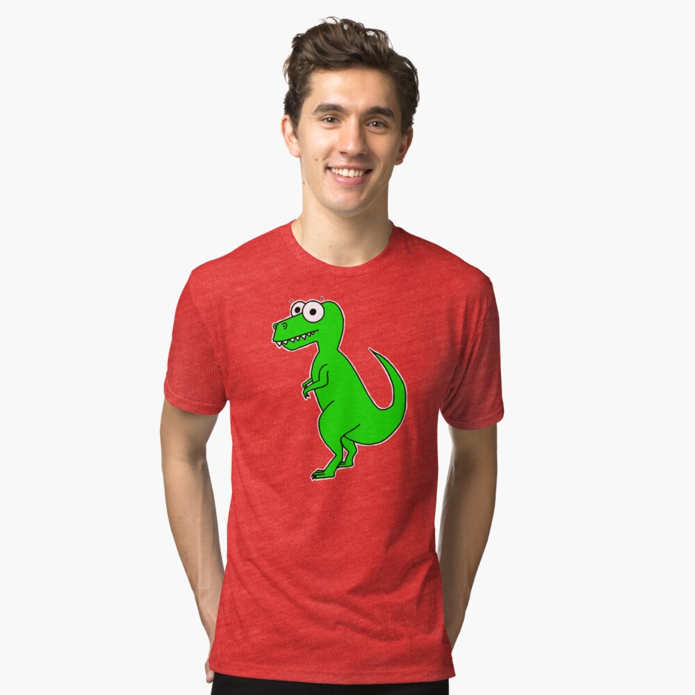 Cute T-Rex - on white Tri-blend T-Shirt