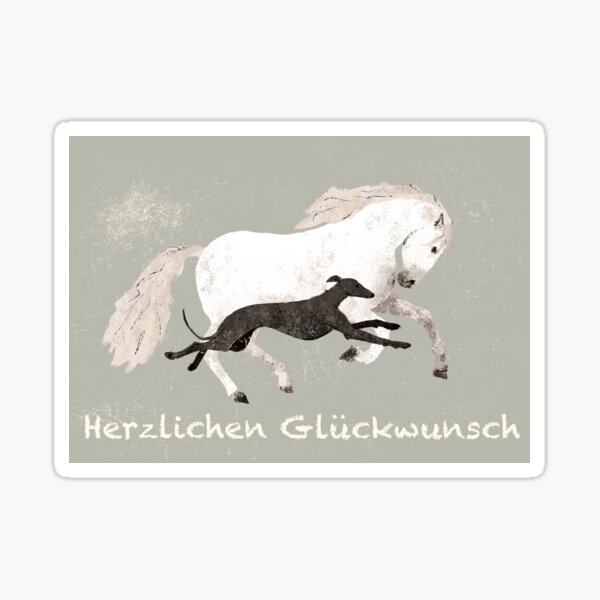Birthday card : horse and greyhound Sticker