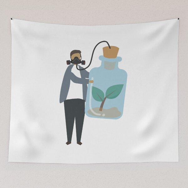 Item preview, Man breathing air plant air pollution respiration climate protection designed and sold by timzim97.