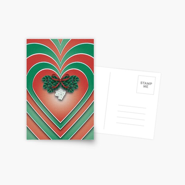 Mistletoe Heart - A Christmas Card Postcard