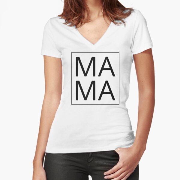 Mamá Camiseta entallada de cuello en V