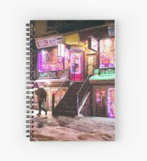 Cuaderno de espiral East Village - Colorful Lights in the Snow - New York City