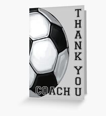 Soccer Ball Art Thank You Coach Greeting Card