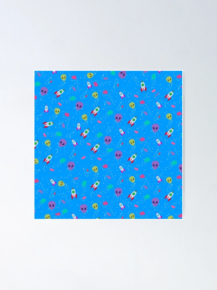 Thumbnail 1 of 3, Poster, Alien Pattern designed and sold by nilatequila.