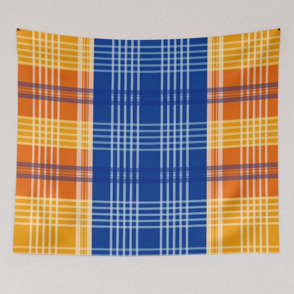 Item preview, Blue and orange tartan mosaic designed and sold by apicon.