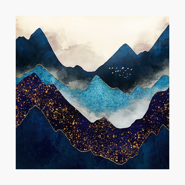 Item preview, Indigo Peaks designed and sold by spacefrogdesign.