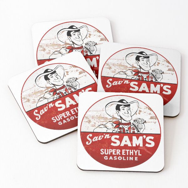 Item preview, Sav'n Sam's Super Ethyl Gasoline distressed vintage sign reproduction designed and sold by htrdesigns.