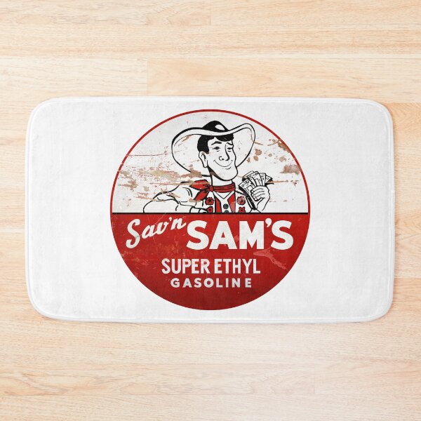 Item preview, Sav'n Sam's Super Ethyl Gasoline distressed vintage sign reproduction designed and sold by htrdesigns.