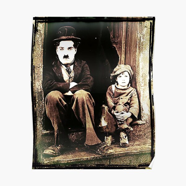 Charlie Chaplin vintage portrait vieux Hollywood Poster