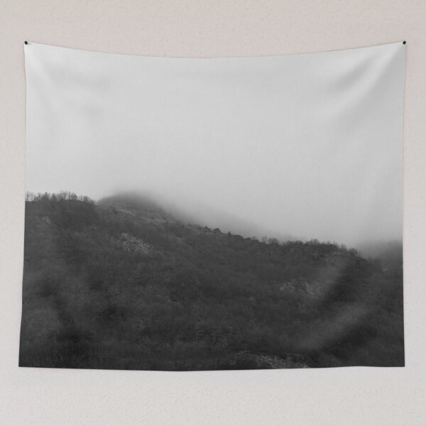 Item preview, Black and white landscape foggy winter forest designed and sold by by-jwp.