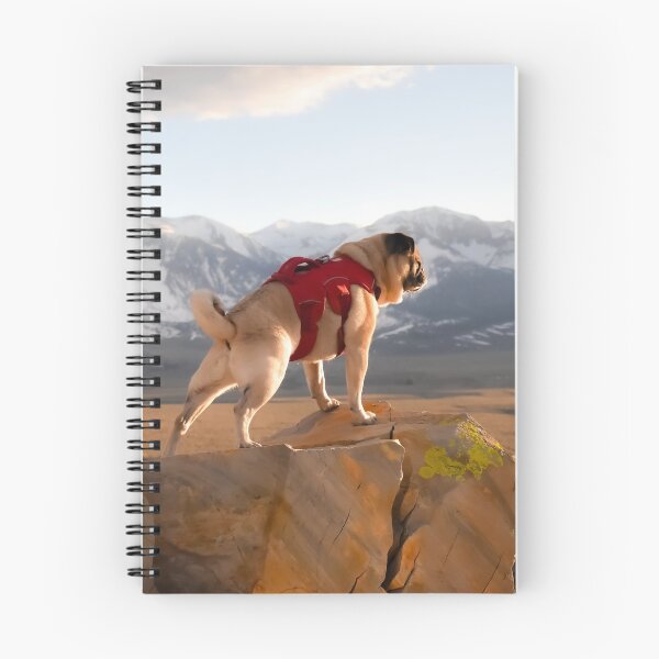 Item preview, Majestic Mountain Pug Plans His Summits designed and sold by pugventurephoto.