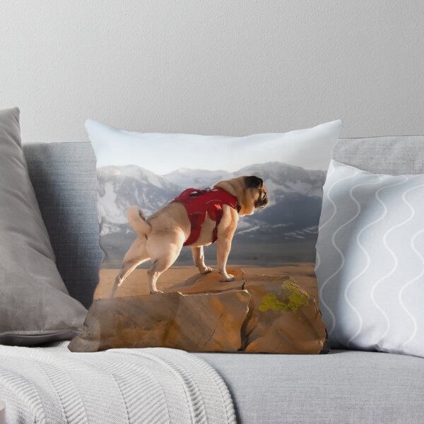 Item preview, Majestic Mountain Pug Plans His Summits designed and sold by pugventurephoto.