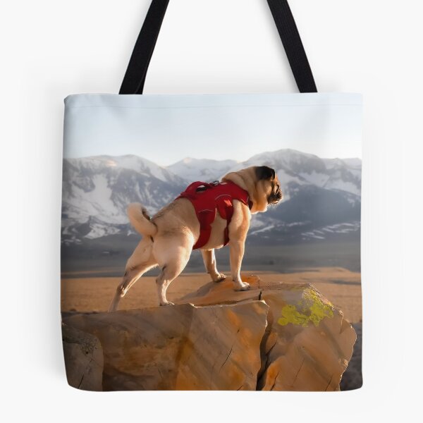 Item preview, Majestic Mountain Pug Plans His Summits designed and sold by pugventurephoto.
