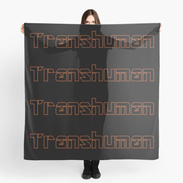 Transhuman Orange Outline on Black Background Scarf