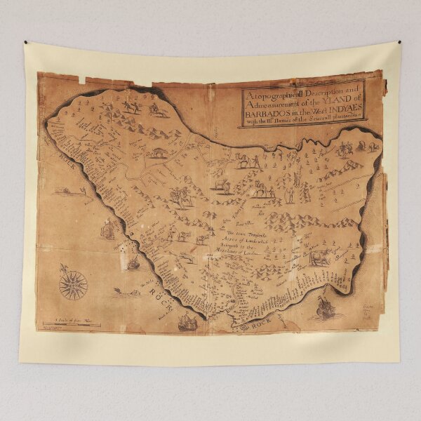 Item preview, Map of Barbados (circa 1700) designed and sold by allhistory.