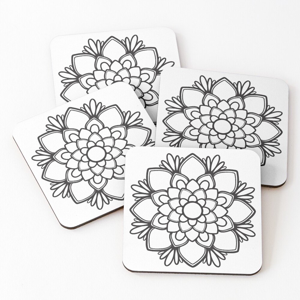 "Mandala 20" Coasters (Set of 4) by QwazyDoodle Redbubble